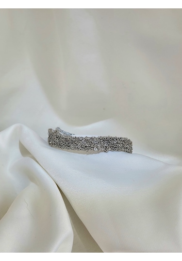 Zincir Dokuma Kordon El Yapımı Otantik Gümüş Platin Renkli Bileklik Silver