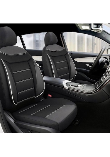 Renault Clio 4 Araçlara Uyumlu Tam Takım Flex B Model Oto Koltuk Kılıfı Siyah-beyaz