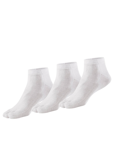 Bonny Silver Önleyici Parmaklı Patik Gümüş Çorap 3'lü Paket Beyaz