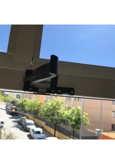 Cam Balkon Parçaları - Cam Balkon Plastik Boynuz Apararları Siyah Renk