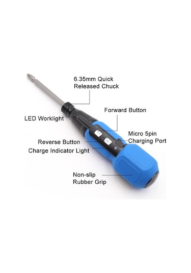 Pazly Tornavida Mm Led Işıklı 36v Elektrikli Çok Fonksiyonlu 635 Tt