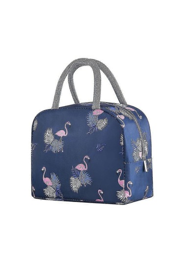 Öğle Yemeği Çantası Yalıtımlı Çanta Öğle Yemeği Çantası Yalıtımlı Çanta Pirinç Poşeti Kalınlaştırılmış Alüminyum Folyo Tote Çanta Lacivert Flamingo Pxcl --