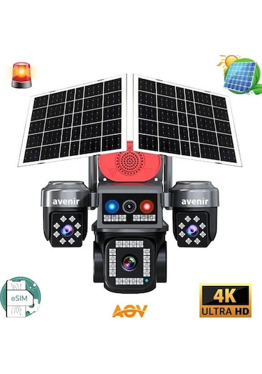 Avenir Av-s445 8mp 4 Kameralı Solar Ptz 4g Sim Kartlı Kamera