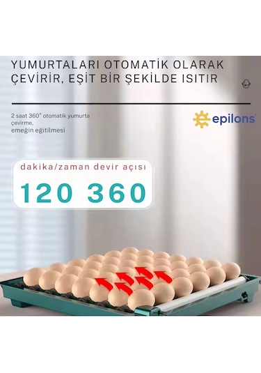 Slim Model 130 Lu Gün Sayaçlı Tam Otomatik Kuluçka Makinesi Yedek Motor + Su Kabı + Qr Videolu Kur