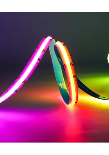 12v Cob Şerit Led Rgb - Kumandalı - Metrede 360 Led - 5 Metre 5 METRE