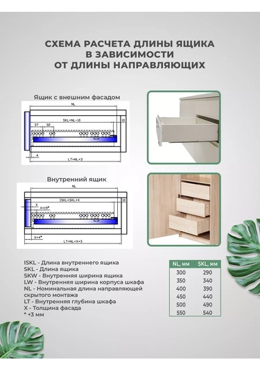 Mprofı Çekmeceler İçin Gizli Montajlı 450mm Ray Seti, 2'li Paket 231303548 GRi