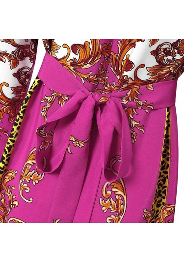 Mavi Vonda Kadın Balıkçı Yaka Uzun Puf Kol Günlük Gevşek Uzun Elbise M Mavi