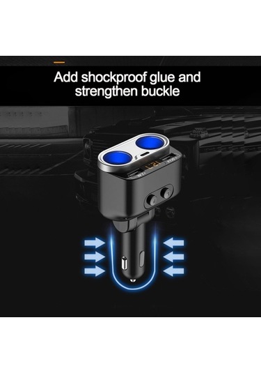 Ebitda 150w Araç Şarj Adaptörü Pd+qc3.0 2 Soketli Güç Ayırıcı 12-2 Siyah