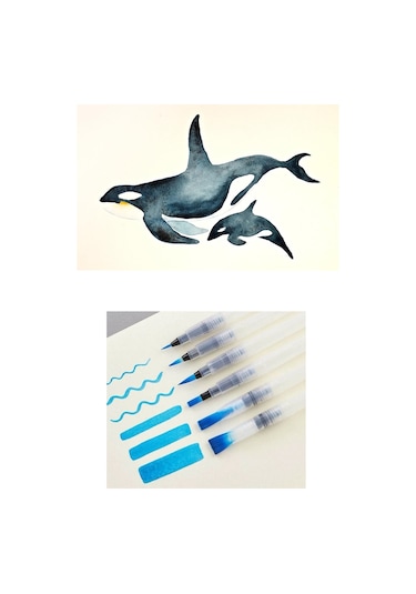 Hannah Su Hazneli Sulu Boya Fırçası 6'lı Paket