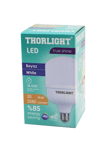 Thorlıght T-30b 30w E27 Torch T-shape Beyaz Led Ampul 2580 Lumen - 6400k - 18000 Saat - 2835 Smd Led 5570 Diğer