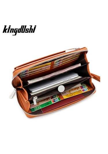 Uzun Cüzdan Çok Fonksiyonlu El Çantası Kadın Cüzdanı - Kırık Beya Kırık Beyaz