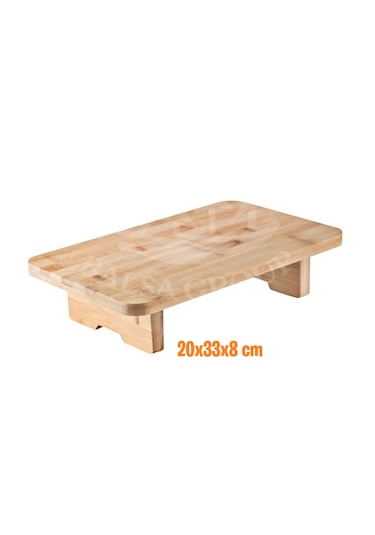 Dikdörtgen Bambu Ayaklı Kesme Tahtası, 33x20x8 Cm Açık Bej