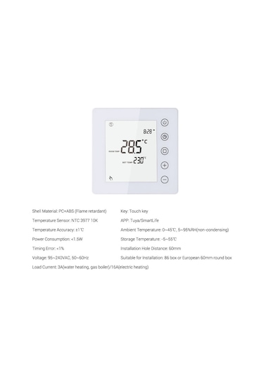 Leezsing 3a Su Isıtma Termostatı Lcd Dokunmatik Ekranlı Dijital Isıtma Termostatı Hafta Programlanabilir Akıllı Sıcaklık Kontrol C-158
