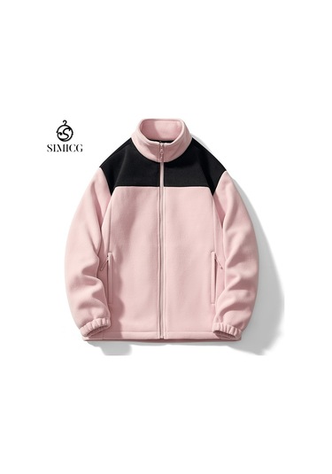 Açık Hava Polar Rüzgar Geçirmez Ve Sıcak Erkek Ceketi Pembe