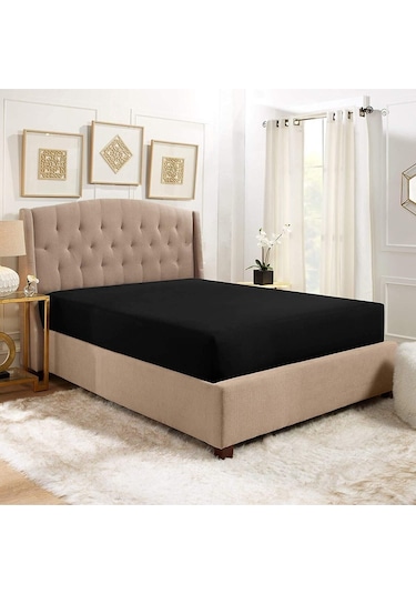 Lastiksiz Dokuma Düz Renk Çarşaf160x240 Siyah