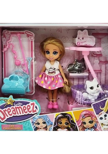 81125 Sun-fnv-mnk-f-dreameez Mini Bebek Ve Kedi Seti