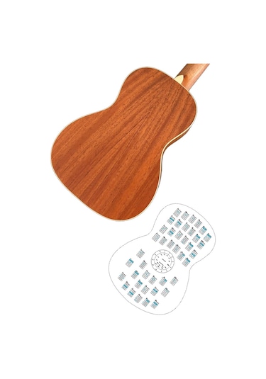 siyah gitar akor cetveli tablosu stickerı etiketi   (2\4)  (3\4)
