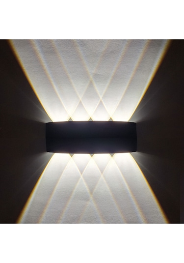 Haiti 4'lü Çift Yönlü Duvar Led Aplik Gün Işığı Işık Siyah