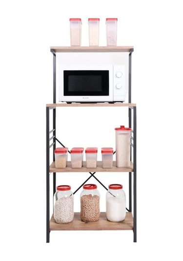 Çok Amaçlı Mutfak Rafı 134x60x40 Cm Siyah