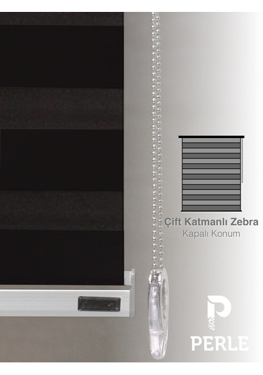 Br Perle Siyah Renk Bambu Stor Zebra Perde Yüksek Kalite Alüminyum Kasa Siyah