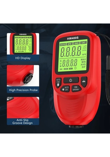 Honeybeeshop Hw400s Siyah Yüksek Hassasiyetli Kaplama Kalınlık Ölçer 0 2000μm Dayanıklı Abs Dijital Ekran Otomotiv Metal Kaplama Malzeme İncelemesi