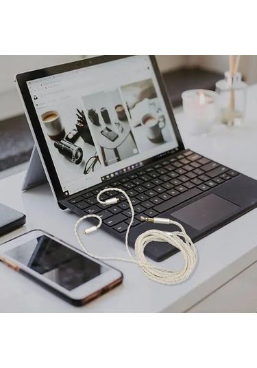 Yaozixa Mmcx'den 3.5mm'ye Gümüş Kaplı Bakır Kulaklık Kablosu, 8 İplik Örgü, 120cm Uzunluk, Shure Se425/se535/se846, Ue900, Westone W80, Es60, Am Pro30 Uyumlu, Net Ses Kalitesi