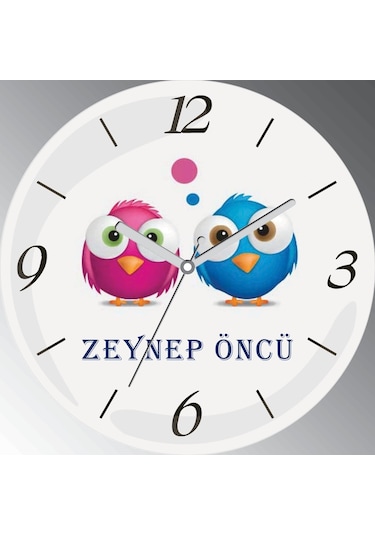 Kişiye Özel Aklımda Hep Sen Bombeli Cam Sessiz Duvar Saati Çok Renkli