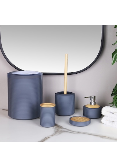 Arow Banyo Seti Zoey 5 Parça Akrilik Gri Tr-4402 Gri