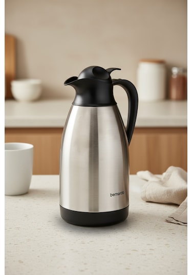 Bernardo Grandio Çelik Termos Inox 2 Litre Gümüş - Gri