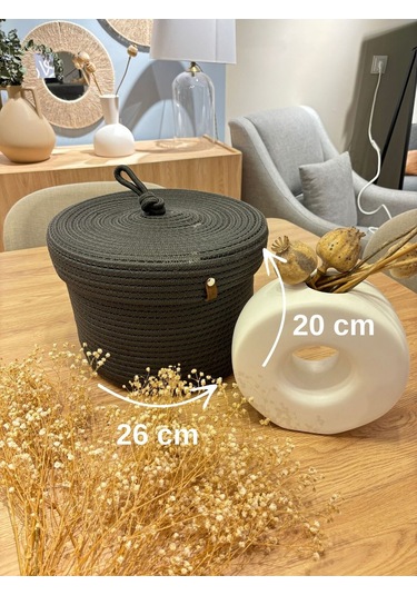 Victor Çok Amaçlı Düzenleyici Kapaklı Sepet,kapaklı Saksılık,kapaklı Organizer 26-20, Küçük Boy Antrasit