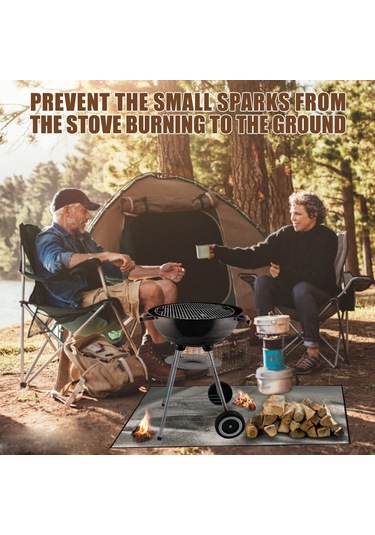 Yangın Matı Şömine Mangal Koruma Matı, Açık Hava Çim Teras Deniz Kenarı Barbekü, 100 150cm