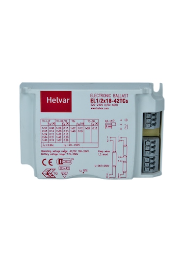 Helvar 1/2 x 18W/42W Elektronik Balast