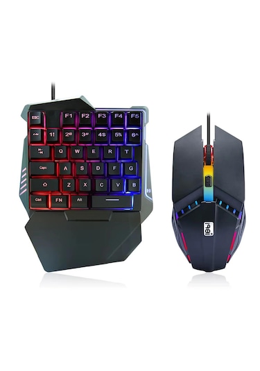 G506 Tek El Kullanım Gaming Oyuncu Usb Kablolu Klavye Mouse Seti Rgb Led Işıklı Optik