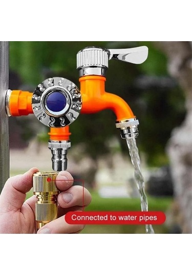 Bosphorusboutique02 2 Adet Yeşil Musluk Ayırıcı Bahçe Hortumu Çift Musluklu Çok Renkli