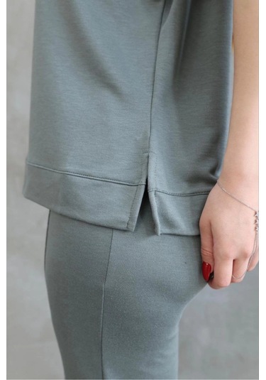 Osy Modal Yumuşak Dokulu Kumaş Bisiklet Yaka Kısa Kollu Takım - Mint Yeşili Mint Yeşili