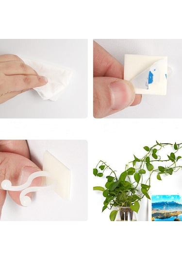 Sones 10 Adet Lulu Tırmanma Duvarı Sabitleyici Asma Tırmanma Duvarı Yapıştırma Kancası, Boyut: Küçük Beyaz