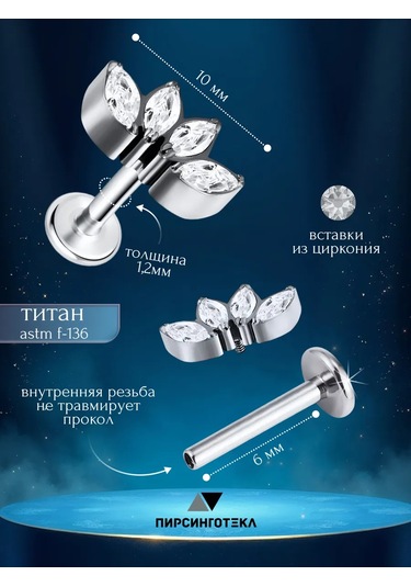 Piercingoteka Titanyum Kulak Piercing Labret 88139012 Gri