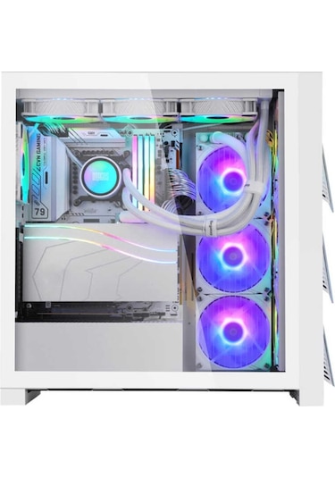 Dragos Air 4X Argb Usb 3.0 + Type-C Atx Mid Tower Oyuncu Bilgisayar Kasası Beyaz