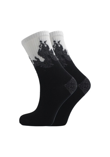 Kadın Çok Renkli Desenli Pamuklu Soket Çorap 6'li Paket Çok Renkli