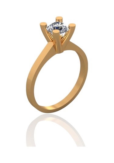 Pırlanta Modeli Üst Kalite Tek Taş 14 Ayar Altın Yüzük Altın