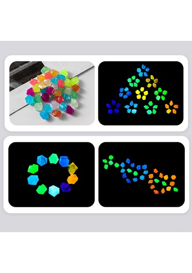 Ruicoo Akvaryum Bahçe Dekoratif Yetenekli Mini Parlak Resin Taşları, Gece Işık Sağlar, 200 Adet/paket, Doğal Rengi