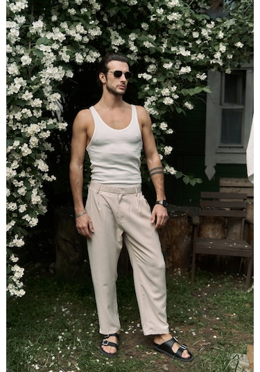 Ales Bej Erkek Pantolon Bej
