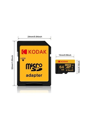 Novahub Kodak 128gb Mikro Sdxc U3 V30 A1 Kart, Yüksek Hızlı Kamera Ve Robot İçin