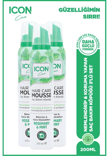 Icon Saç Bakım Köpüğü Rosemary & Mınt 3'lü Set