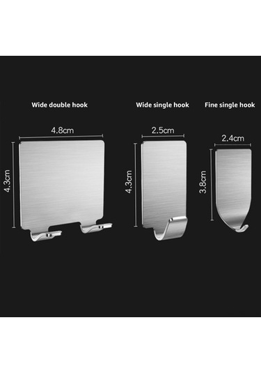 Fosenze Dayanıklı Paslanmaz Çelik Kanca - Güçlü Yapışkanlı 8'li Duvar Askısı, Banyo Ve Kapı İçin Pratik Çözüm Diğer