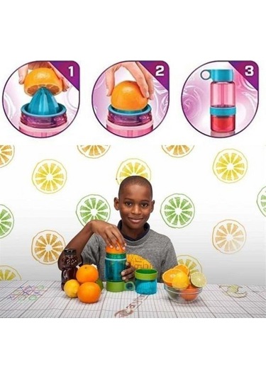 Narenciye Limon Sıkmalı Pratik Detoks Toksin Atıcı Su Matarası Spor Şişesi Şeffaf