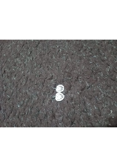 El İşi Örgü Küpe Beyaz