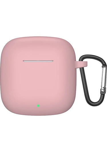 Huawei Freeclip 2 Kulaklık Uyumlu Mat Silikon Kılıf + Kanca Pembe