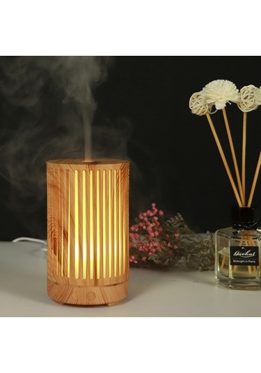 Usb 200ml Hollow-out Orman Desen Ahşap Esansiyel Yağı Aromaterapi Makinesi Ultrasonik Nemlendirici Otomatik Alkol Püskürtücü Açık Kahverengi-2
