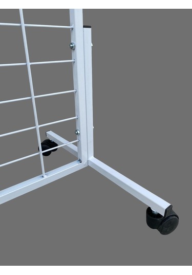 90x190 Cm Tekerlekli Beyaz Pano Stant, Çorap Standı, Aksesuar Standı, Telefon Standı, Bijuteri Standı